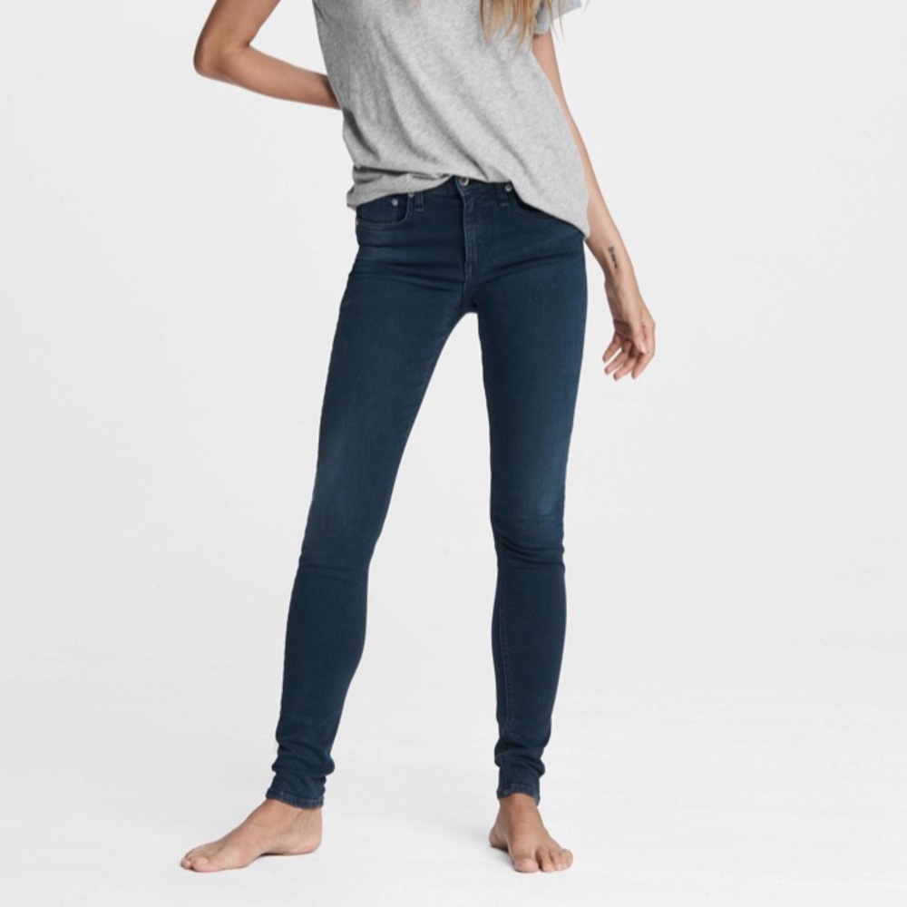 Rag and Bone skinny jeans in dark indigo wash